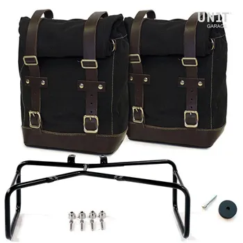 cafe 4 racer - UNIT GARAGE Side Mount with 2 Textile Bags for BMW RNineT Series - UNIT GARAGE Bags and Accessories 
