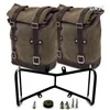 cafe 4 racer - Two waxed suede side panniers + symmetrical double subframe ninet - UNIT GARAGE Bags and Accessories 