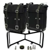 cafe 4 racer - Two waxed suede side panniers + symmetrical double subframe ninet - UNIT GARAGE Bags and Accessories 