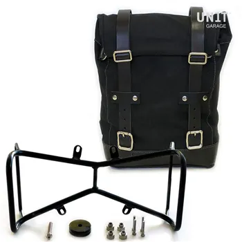cafe 4 racer - UNIT GARAGE Side Double Symmetrical Holder with 1 Textile Bag for BMW RNineT - UNIT GARAGE Bags and Accessories 
