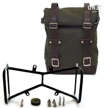 cafe 4 racer - UNIT GARAGE Side Double Symmetrical Holder with 1 Textile Bag for BMW RNineT - UNIT GARAGE Bags and Accessories 