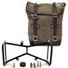 cafe 4 racer - Waxed suede side pannier + symmetrical double subframe ninet - UNIT GARAGE Bags and Accessories 