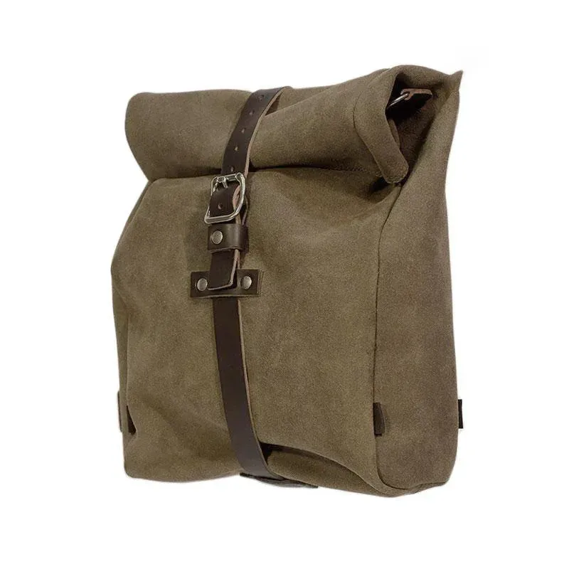 cafe 4 racer - Gobi waxed suede side pannier - UNIT GARAGE Bags 