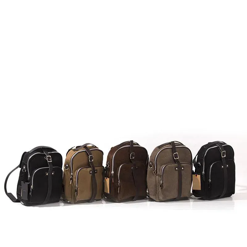 cafe 4 racer - Tank pannier in waxed suede - UNIT GARAGE Bags 