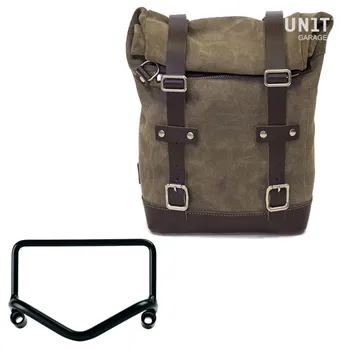 cafe 4 racer - Side pannier canvas + subframe r18 for straight pipe exhaust - UNIT GARAGE Bags and Accessories 