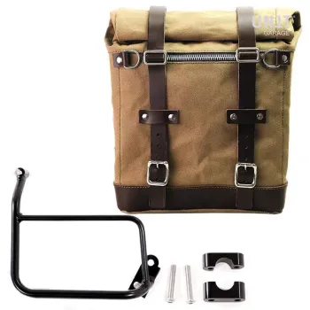 cafe 4 racer - Waxed suede side pannier scram 22l-30l + subframe r1200 gs - UNIT GARAGE Bags and accessories  