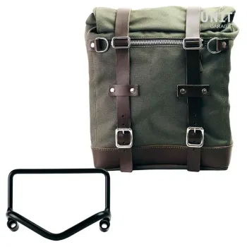 Canvas side pannier scram 22l-30l + r18 frame for fishtail exhaust
