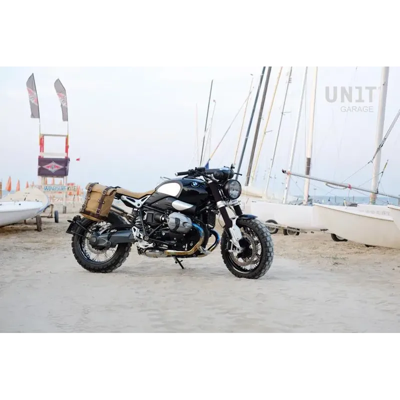 cafe 4 racer - Canvas side pannier scram 22l-30l + subframe ninet series - UNIT GARAGE Bags and Accessories 