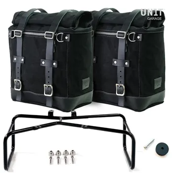 cafe 4 racer - Two canvas side panniers scram 22l-30l + double subframe ninet - UNIT GARAGE Bags and Accessories 