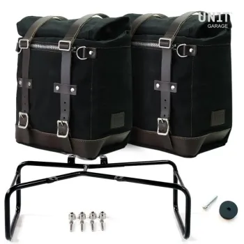 cafe 4 racer - Two canvas side panniers scram 22l-30l + double subframe ninet - UNIT GARAGE Bags and Accessories 