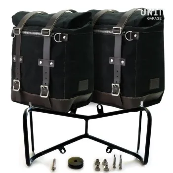 cafe 4 racer - Two canvas side panniers scram 22l-30l + symmetrical double subframe ninet - UNIT GARAGE Bags and Accessories 