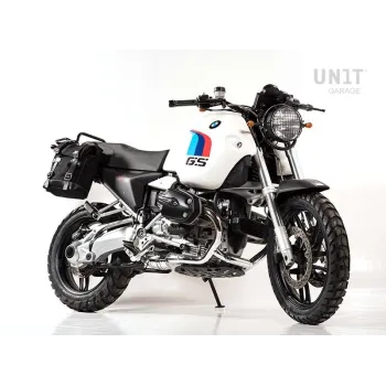 cafe 4 racer - Voskovaná semišová boční brašna scram 22l-30l + podvozek r1200 gs - UNIT GARAGE Kufry s příslušenstvím 