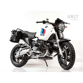 cafe 4 racer - Voskovaná semišová boční brašna scram 22l-30l + podvozek r1200 gs - UNIT GARAGE Kufry s příslušenstvím 