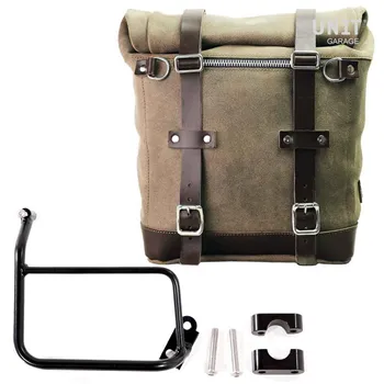 cafe 4 racer - Waxed suede side pannier scram 22l-30l + subframe r1200 gs - UNIT GARAGE Bags and accessories  