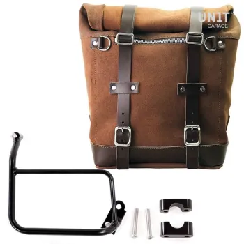 cafe 4 racer - Voskovaná semišová boční brašna scram 22l-30l + podvozek r1200 gs - UNIT GARAGE Kufry s příslušenstvím 
