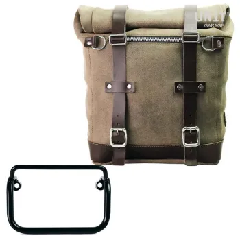 cafe 4 racer - Carrying system in aluminum with adjustable leather front and quick release system + right side pannier subframe for sportail r1 - UNIT GARAGE Bags and Accessories 