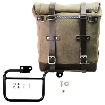 cafe 4 racer Side Pannier Canvas + Subframe K Series custom bike parts 