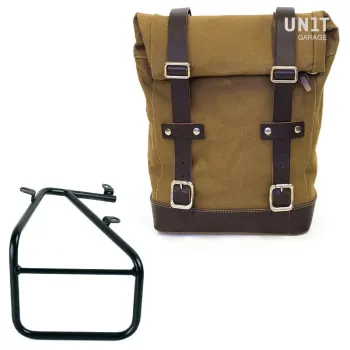 cafe 4 racer - Side pannier canvas + subframe r18 for straight pipe exhaust - UNIT GARAGE Bags and Accessories 