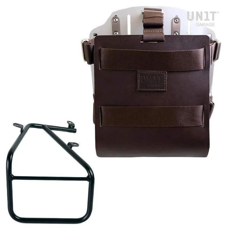 cafe 4 racer - Carrying system in aluminum with adjustable leather front and quick release system + right side pannier subframe for sportail r1 - UNIT GARAGE Bags and Accessories 