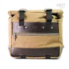 cafe 4 racer - Cult side pannier in waxed cotton with aluminium back plate + stainless steel quick release system and lock + right subframe nin - UNIT GARAGE Bags and Accessories 