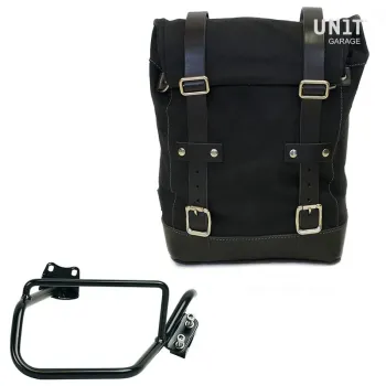 cafe 4 racer - Canvas side pannier 10l-14l + right subframe hp2 - UNIT GARAGE BMW HP2 Enduro & Megamoto 