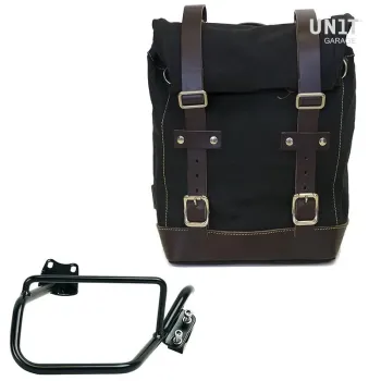 cafe 4 racer - Canvas side pannier 10l-14l + right subframe hp2 - UNIT GARAGE BMW HP2 Enduro & Megamoto 