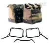 cafe 4 racer - Pair of cult side bags in split leather 40l - 50l + aluminum plate + r80g/s and r80 gs basic frames - UNIT GARAGE Bags and Accessories 