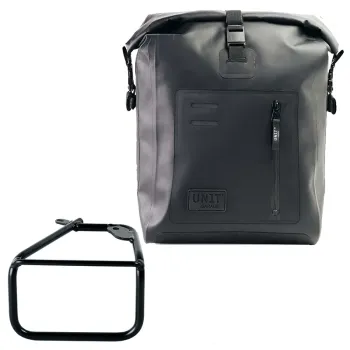 cafe 4 racer - Nosič v hliníku s nastavitelným koženým předním dílem a systémem rychlého uvolnění + levý podvozek bmw r12 ninet - UNIT GARAGE Bags and Accesories 
