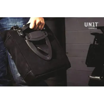 cafe 4 racer - Waxed suede side pannier 10l-14l + right subframe bmw r12 ninet - UNIT GARAGE Bags and Accessories 