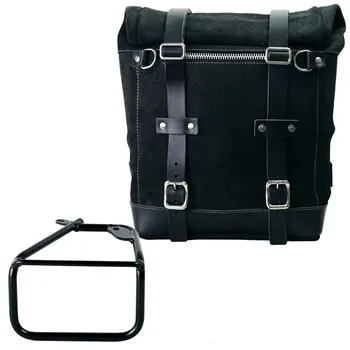 cafe 4 racer - Voskovaná semišová boční brašna scram 22l-30l + pravý podvozek bmw r12 ninet - UNIT GARAGE Bags and Accesories 