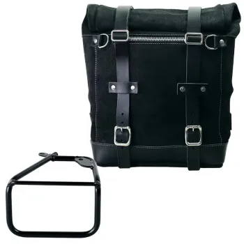 cafe 4 racer - Waxed suede side pannier scram 22l-30l + right subframe bmw r12 ninet - UNIT GARAGE Bags and Accessories 