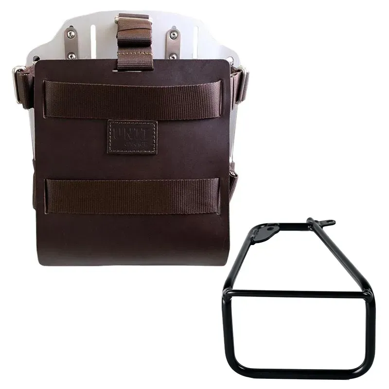 cafe 4 racer - Nosič v hliníku s nastavitelným koženým předním dílem a systémem rychlého uvolnění + levý podvozek bmw r12 ninet - UNIT GARAGE Bags and Accesories 