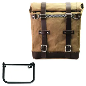 cafe 4 racer - Waxed suede side pannier scram 22l-30l + right subframe bmw r12 - UNIT GARAGE Bags and Accesories 