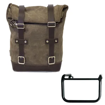 cafe 4 racer - Waxed suede side pannier scram 22l-30l + right subframe bmw r12 - UNIT GARAGE Bags and Accesories 