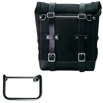 cafe 4 racer - Waxed suede side pannier scram 22l-30l + right subframe bmw r12 - UNIT GARAGE Bags and Accesories 