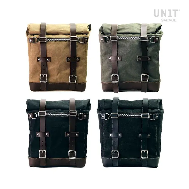 cafe 4 racer - Canvas side pannier scram 22l-30l + left subframe bmw ce 02 - UNIT GARAGE BMW CE 02 