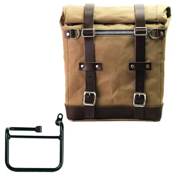 cafe 4 racer - Canvas side pannier scram 22l-30l + right subframe bmw ce 02 - UNIT GARAGE BMW CE 02 