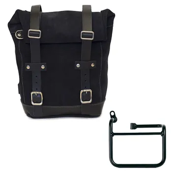 cafe 4 racer - Waxed suede side pannier 10l-14l + left subframe bmw ce 02 - UNIT GARAGE BMW CE 02 