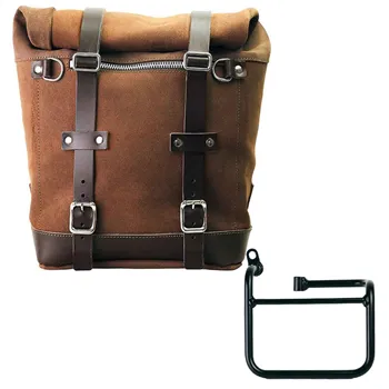 cafe 4 racer - Waxed suede side pannier scram 22l-30l + left subframe bmw ce 02 - UNIT GARAGE BMW CE 02 