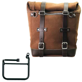 cafe 4 racer - Waxed suede side pannier scram 22l-30l + right subframe bmw ce 02 - UNIT GARAGE BMW CE 02 