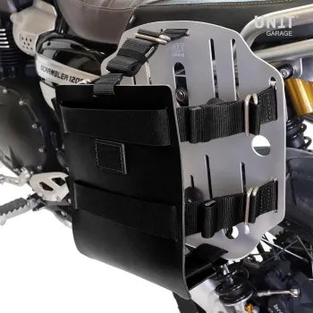 cafe 4 racer - Carrying system in aluminum with adjustable leather front and quick release system + left subframe bmw ce 02 - UNIT GARAGE BMW CE 02 