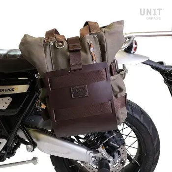 cafe 4 racer - Carrying system in aluminum with adjustable leather front and quick release system + left subframe bmw ce 02 - UNIT GARAGE BMW CE 02 