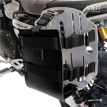 cafe 4 racer - Carrying system in aluminum with adjustable leather front and quick release system + right subframe bmw ce 02 - UNIT GARAGE BMW CE 02 