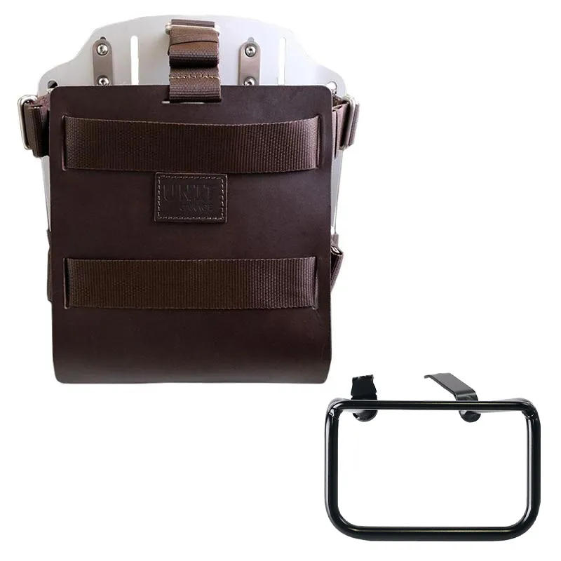 cafe 4 racer - Carrying system in aluminum with adjustable leather front and quick release system + left frame bmw r12 g/s - UNIT GARAGE Bags and Accessories 