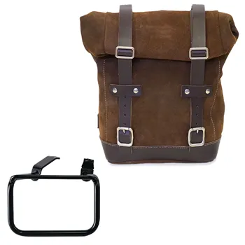 cafe 4 racer - Waxed suede side pannier 10l-14l + right frame bmw r12 g/s - UNIT GARAGE Bags and Accessories 