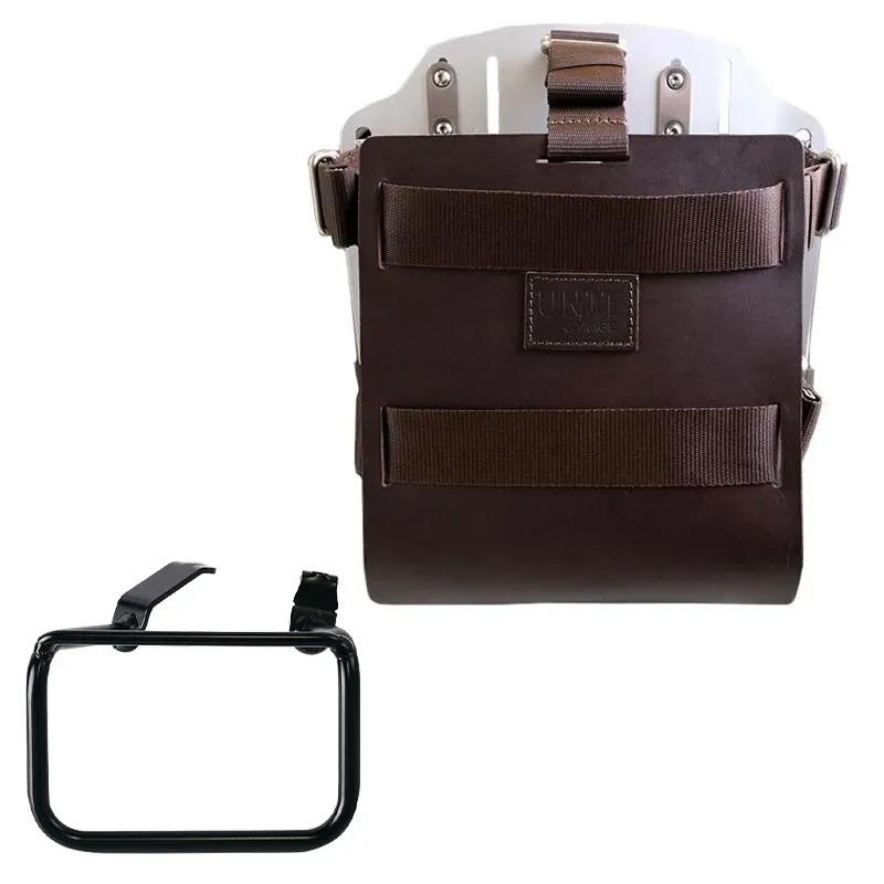 cafe 4 racer - Carrying system in aluminum with adjustable leather front and quick release system + right frame bmw r12 g/s - UNIT GARAGE Bags and Accesories 