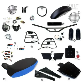 cafe 4 racer - R1150r basic kit with side protection bars - UNIT GARAGE KIT 