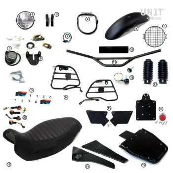 cafe 4 racer - R1150r basic kit with side protection bars - UNIT GARAGE KIT 