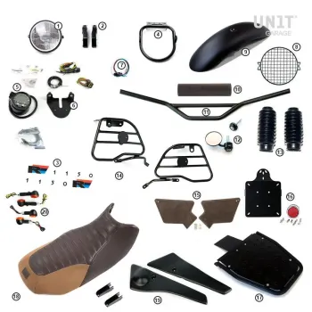 cafe 4 racer - R1150r basic kit with side protection bars - UNIT GARAGE KIT 