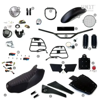 cafe 4 racer - R1150r basic kit with side protection bars - UNIT GARAGE KIT 